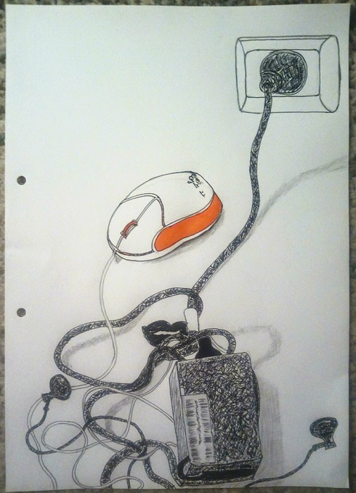 Természetes káosz (toll, ceruza, karióka)