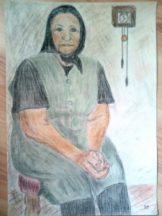 Mama (ceruza, pasztell)